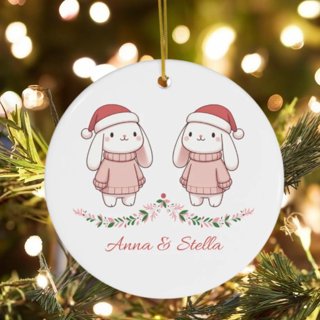 Personalized Baby's First Christmas Ornament Twin Girls - Etsy