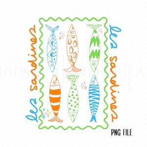 Sardines PNG, Fisherman Aesthetic PNG, Retro Fisherman Core Png File, Tinned Fish Png, Les Sardines Png, Coastal Granddaughter