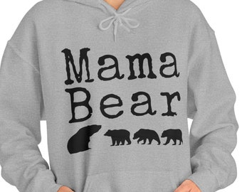 Mama Bear Hoodie: Unisex Cotton-Blend Mom Sweatshirt