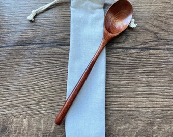 Medieval Reenactment Spoon (+ Linen Bag)