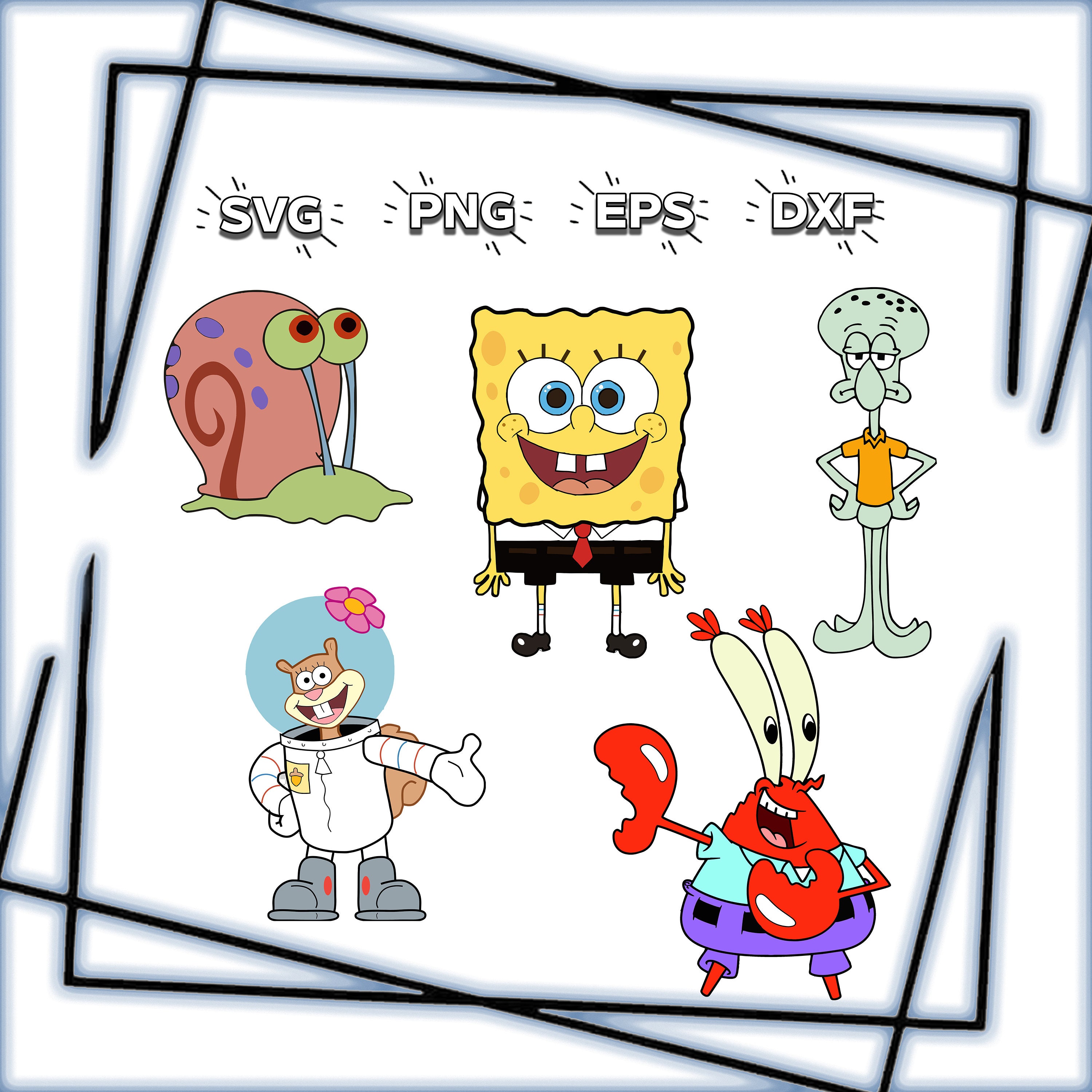 Spongebob Birthday Printable Cake Topper Spongebob Theme Etsy
