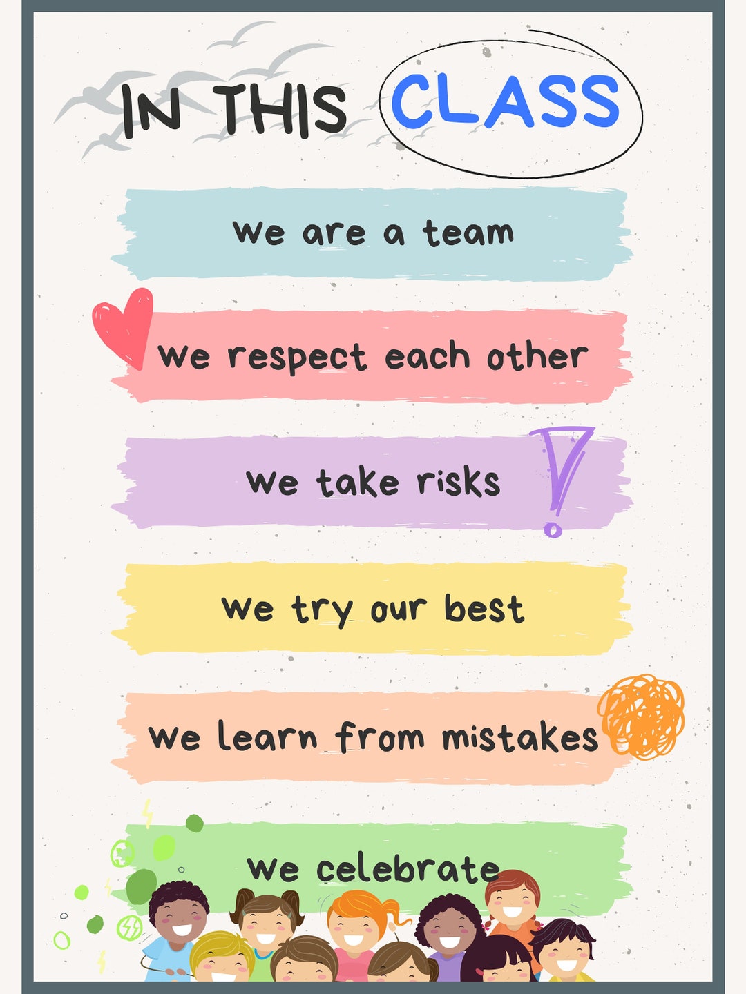 Printable Classroom Rules Download PDF, Daycare Rules, Classroom Rules