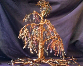 Copper Wire Rainbow Colored Yggdrasil Tree