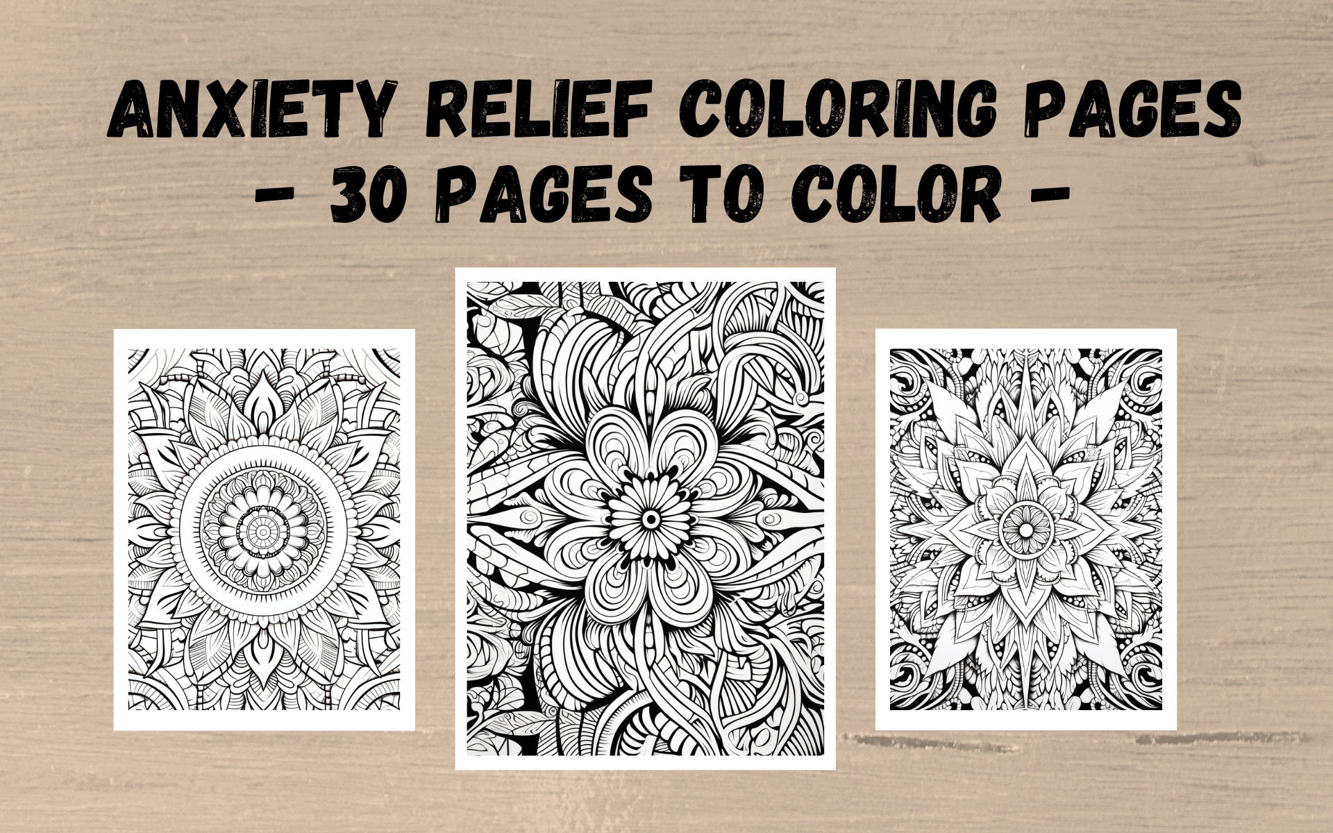 Anxiety and Depression Relief Coloring Pages for Adults , 30 Printable Pages  of Mindfulness and Anti-stress Coloring to Soothe Anxiety 
