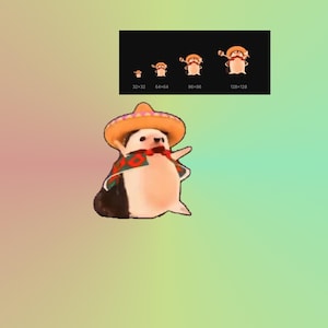 Pack complet d'éléments de streaming Hamster mexicain dansant - Émoticône d'alerte de stream sans arrière-plan pour Twitch OBS - Overlay de chat mignon et amusant