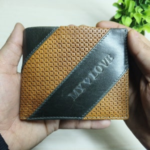 Personalized Wallet,Mens Wallet,Embossed Wallet,Groomsmen Wallet,Leather Wallet Custom Wallet,Boyfriend Gift for Men,Father Day Gift for Him