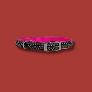 Colorful floral funky hippie style small dog and cat collar