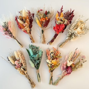 8 Inch Mini Dried Flower Bouquet,Bohemian Wedding Decoration,Mini Boho Boutonnière,Home Decor,Bridesmaid Gift Box Decor,Rustic Wedding Gifts