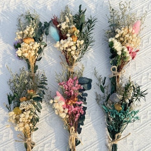 Letterbox Dried Flowers,Small Dried Flower Bouquet,Natural Plants Bouquet,Boho Decor,Mini Dried Bouquet,Bridesmaid Bouquet,Mothers Day Gifts
