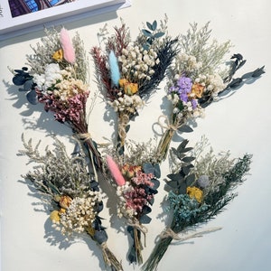 Boho Dried Flower Bouquet,Neutral Mini Bouquet,Wall Decor,Home Decor,Bridesmaid Flower,Rustic Wedding,Small Dried Flowers,Birthday Gifts