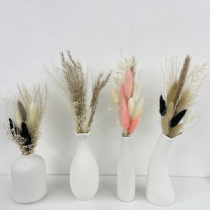Small Dried Flower Bouquet with Vase Options,Mini Dried Bouquet,Cake Topper,Bunny Tails,Bud Vase,Neutral Boho Decor,Home Gift,Pampas,Gifts