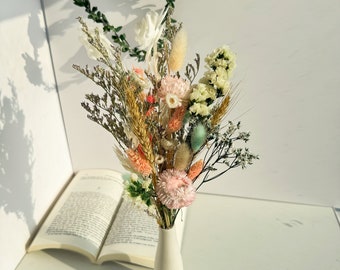 Colourful Dried Flower Bouquet in pink and blues,Pink Dried Flowers Bouquet,,Letterbox Bouquet,Housewarming Gifts,Boho Home Decor Gift,Gift