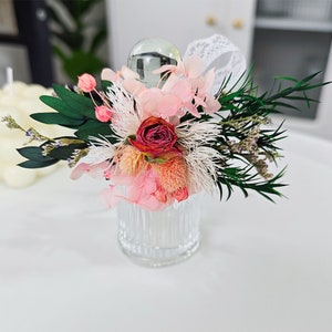 Pink and Cream Boho Dried Flower Wedding Wrist Corsage,Wedding Corsage,Wrist corsage, Prom flower, Groom Boutonniere, flower bracelet,Gifts
