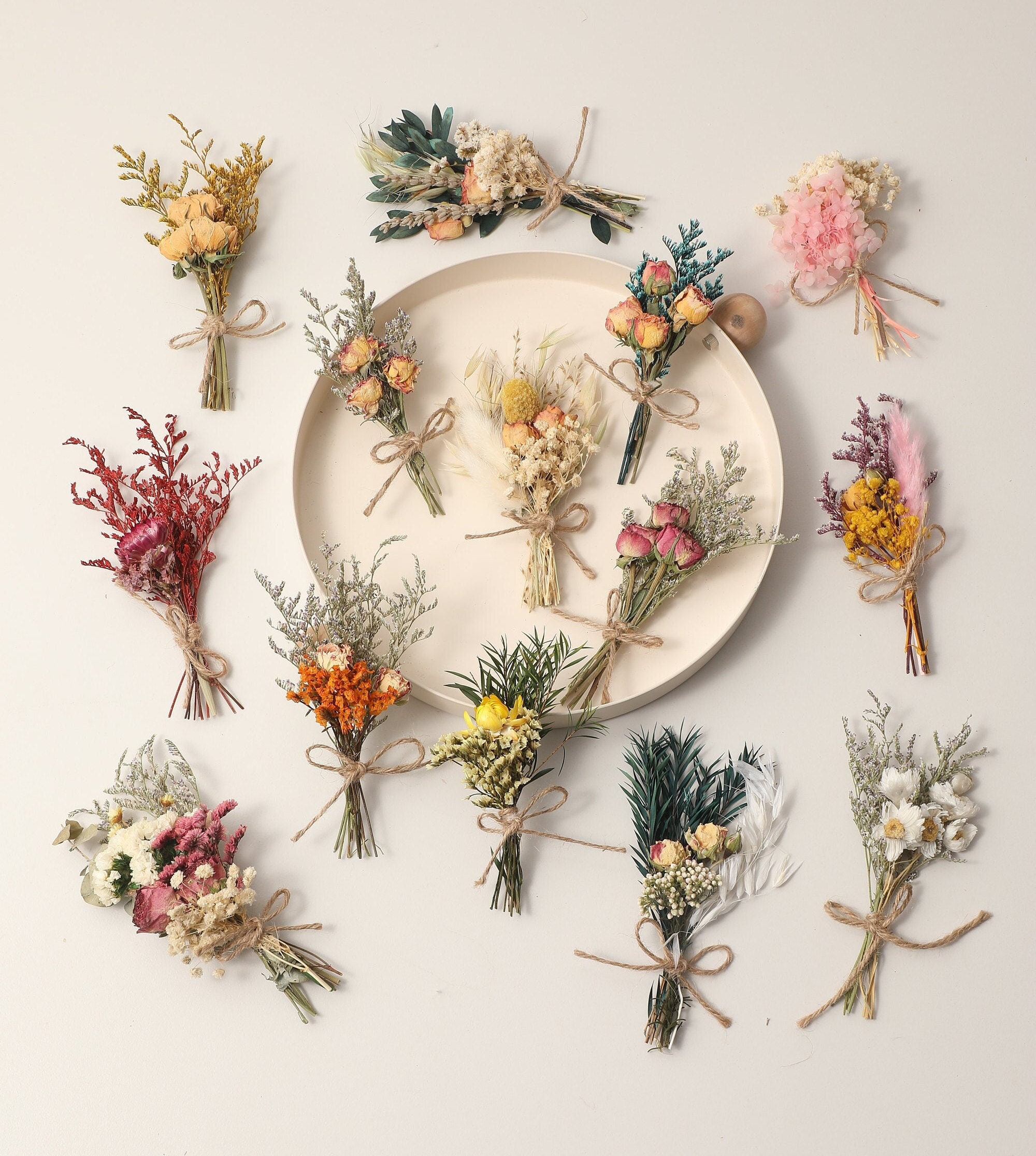 Boho Mini Dried Flower Bouquets,Table Decorations,Mini dry flower Bouquet,Bridal Bouquet Wedding Decor,Home Decor,Cake Topper,Letterbox Gift