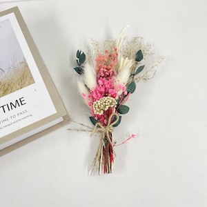 Small Pink Dried Flower Bouquet,All Natural,Mini Bouquet Posy Flowers,Pampas,Wedding Decor,Boho Home Decor,Dried Bouquet,Personalised Gift