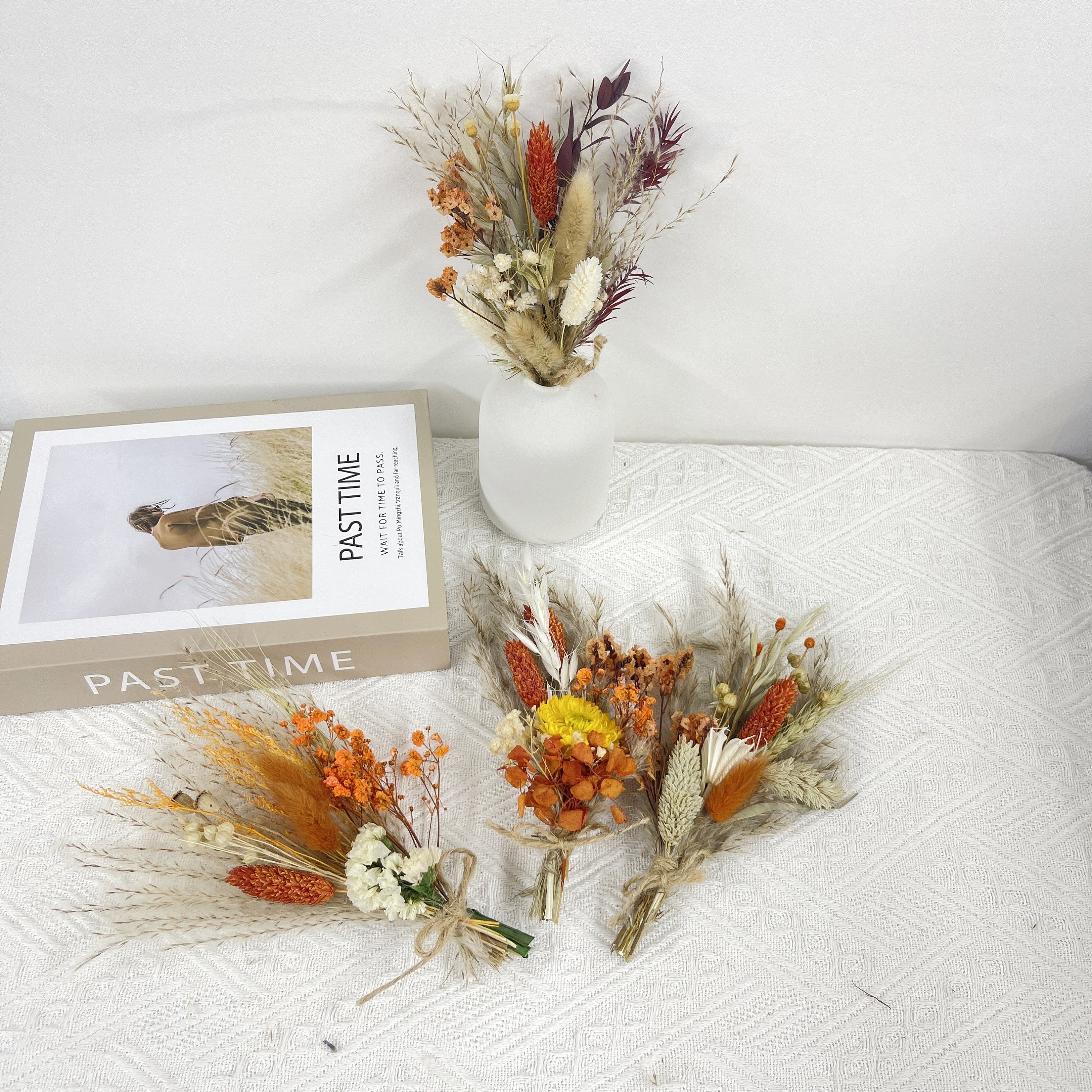 Dried Flower Mini Bouquet - Chic  Seafoam - Moss & Embers Home Decorum