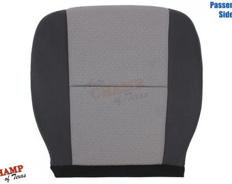 2007-2014 GMC Sierra SLE SLT Z71 Passenger Side Bottom Cloth Seat Cover, Black & Gray