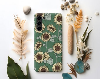 Slim Case für iPhone und Samsung Galaxy - Sonnenblumendesign mit Rundumdruck - Große Auswahl an Modellen