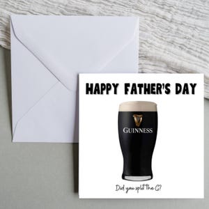 Tarjeta digital del Día del Padre, tarjeta Guinness del Día del Padre, tarjeta imprimible, tarjeta plegada de 5x5, descarga instantánea, tarjeta plegada digital