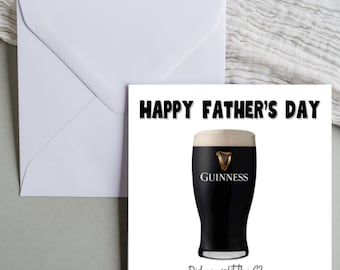 Digital Father’s Day card, Father’s Day Guinness card, printable card 5x5 folded card, instant download, digital folded card
