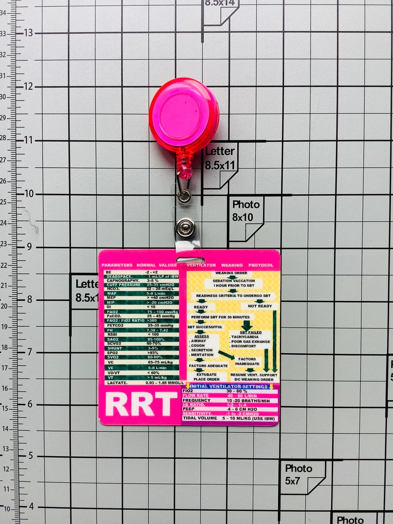 Registered Respiratory Therapist Badge, RRT Badge / Vent Setup (pink ...