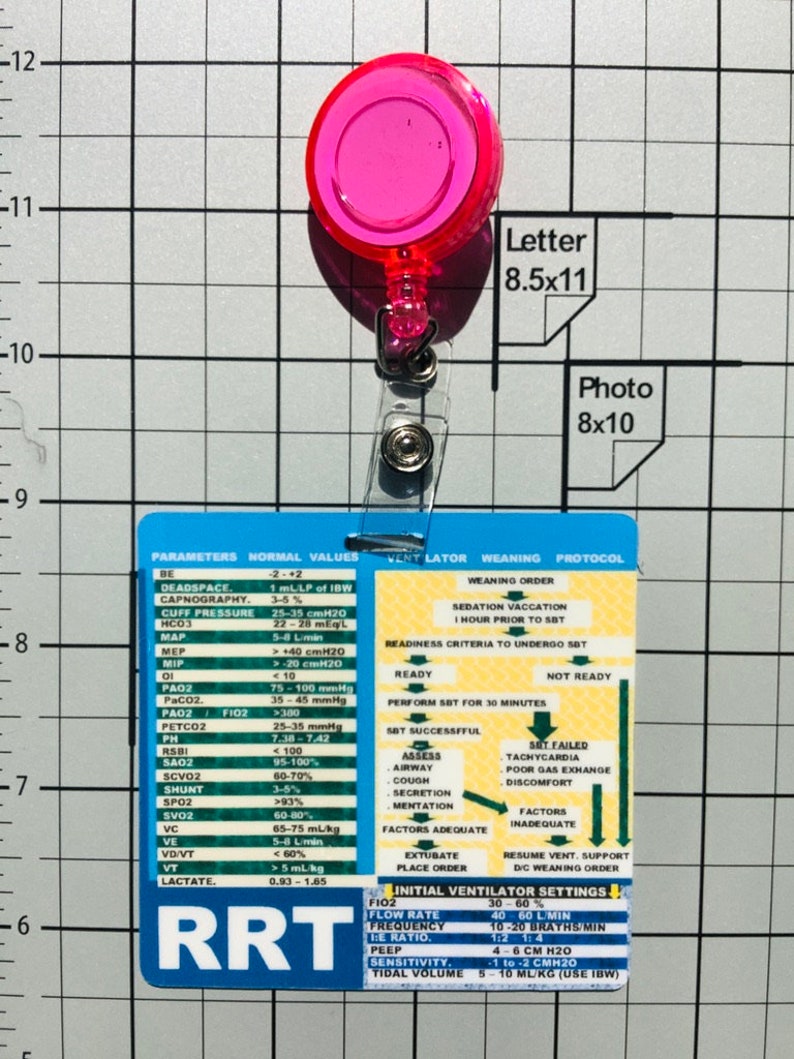Registered Respiratory Therapist Badge, RRT Badge / Vent Setup (blue ...