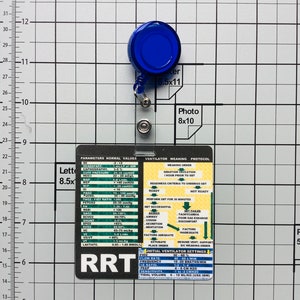 Registered Respiratory Therapist Badge, RRT Badge / Vent Setup (Black)