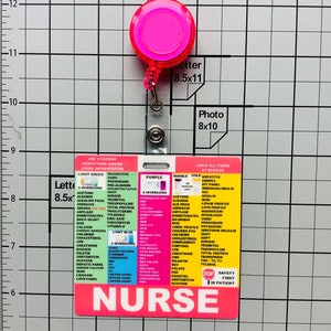 Nurse Specimen Badge, RN Specimen Badge (Horizontal - Red)