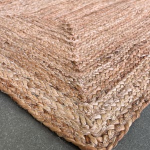 Handmade Jute Runner Rug: Braided Boho Decor, Custom Size