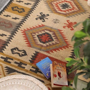 5x8 Wool Jute Kilim Rug, HomeDecor Rugs, Coustme Size Wool Rug, Vintage Area Rug, Boho Decor Rug, Handmade Wool Jute Rug