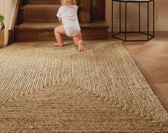 Handmade Braided Jute Rug, Eco Friendly Vegan Area Rug