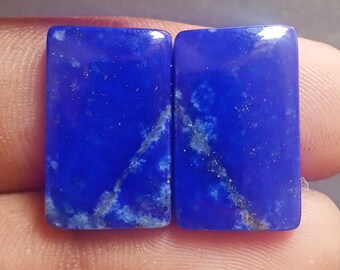 28 kt. Hoogwaardig natuurlijk blauw paar lapis lazuli edelsteen paar lapis lazuli steen blauw paar steen platte achterkant blauw lapis paar nieuw paar steen
