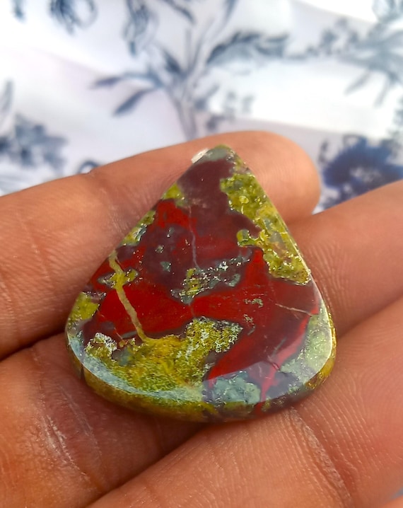35 Cts. Top Dragon Blood Jasper Cabochon, Top Quality Dragon Blood Gemstone For Jewelry and Craft Making, Handmade Cabochon, Loose Gemstone