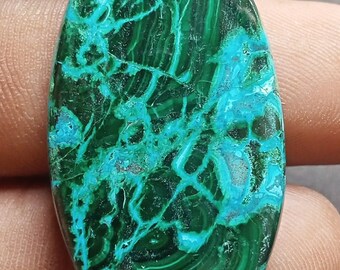 55 quilates. Natural de alta calidad Crisocola Melakaita Cabujón Crisocola Piedra preciosa Verde Piedra preciosa lisa Crisocola Piedras Crisocolaplata
