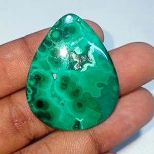 62 Cts. Natural Rare Green Malachite Semi Precious Gemstone Loose Cabochon for Jewellery Making Top Quality!! Natural Malachite pendalt