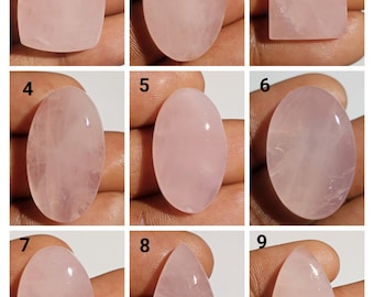 Cabochão de quartzo rosa 100% natural de qualidade AAA+, com cor intensa. Ideal para joias e anéis.