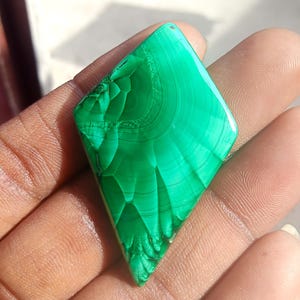 65 Cts. Natural Polished Malachite Mineral Specimen, Rhombus  Shape Green Malachite Cluster, Rough Malachite, Wife Happiness, Gift for her