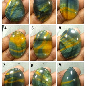 Natural Multi Tiger Eye Cabochon - Smooth Polished Flat Back Cabochon-AAA+ Quality Blue Tiger Eye Crystal for jewelry Making Supply, DIY Art