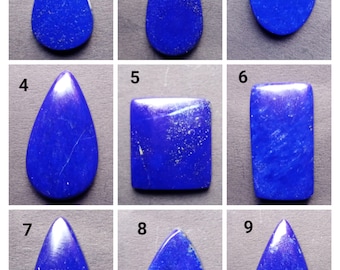 Lapis lazuli edelsteen 12 x 16 mm platte ovale cabochon | Diepblauwe natuurlijke lapis lazuli losse halfedelsteen | Ovale schijf 3 mm dikte |