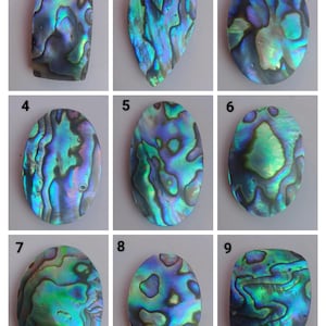 Cabochão de abalone genuíno de alta qualidade, pedra preciosa de abalone, concha de abalone solta, cabochão de abalone, concha de paua para fazer joias