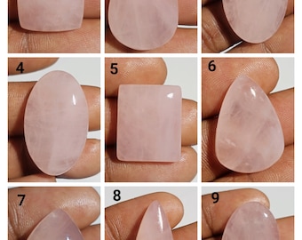 Cabochão de quartzo rosa 100% natural de qualidade AAA+, com cor intensa. Ideal para joias e anéis.