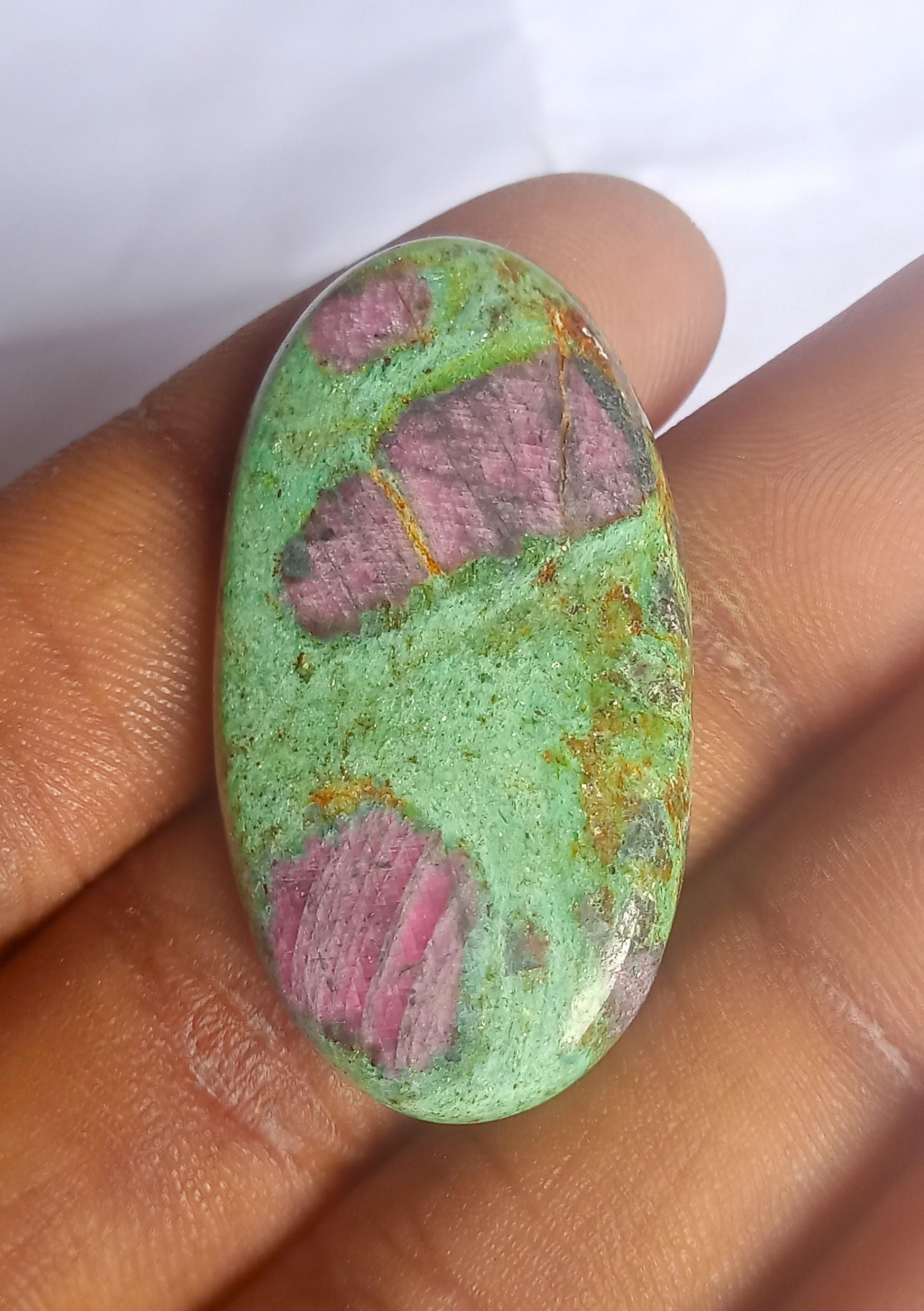 53 Cts. 100 %natural Deep Healing Ruby Fuchsite Cabs, UV Reactive