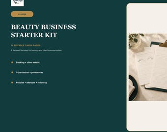 Esthetician Beauty Business Canva Starter Kit: 10 Client Booking, Intake, Policy and Aftercare Forms