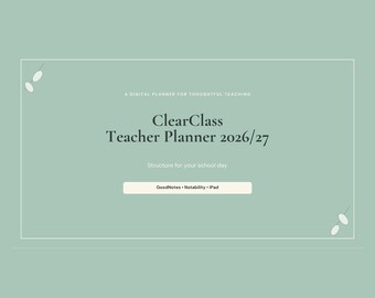 Planificador para profesores 2026–2027 / Planificador de lecciones digital GoodNotes y Notability / Organizador de aula para iPad