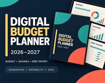 Pianificatore del budget digitale 2026-2027 – Tracker finanziario GoodNotes (PDF)
