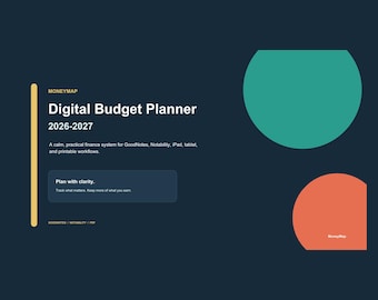 Planificador de presupuesto digital 2026-2027: seguimiento financiero de GoodNotes (PDF)