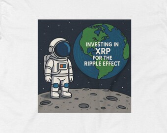 Investieren in XRP für den Ripple Effect T-Shirt | Krypto-Astronauten-T-Shirt | XRP Ripple Shirt | HODL Mond Mission Geschenk