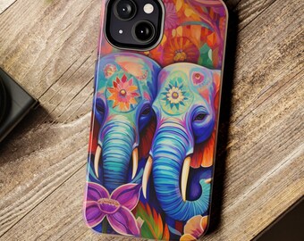 Elephant Love Blooms iPhone Case