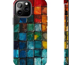 Glass Mosaic Symphony iPhone Case | Textured Elegance Phone Cover for Distinctive Style