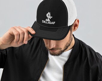 Indifferent Duck Trucker Hat | Quack the Code with DILLIGAF - Expressing 'Do I Look Like I Give A F***' Attitude